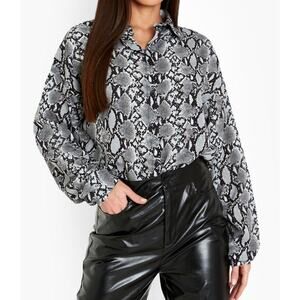 BANANA REPUBLIC Button-Up Dillon Shirt Long Sleeve Snakeskin Blue White Size XS